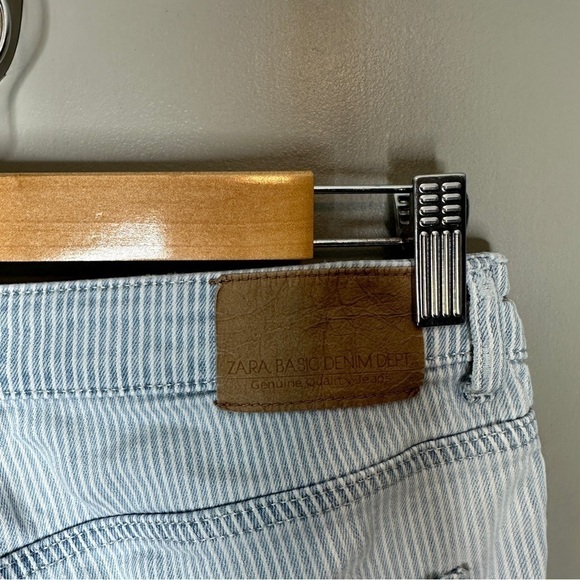 Zara basics distressed striped raw hem skinny leg jeans - Picture 6 of 10